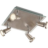 SPOT LED 4 Light Adjustable Spotlight Clusters Nickel 400lm 2700K 26x26x12cm