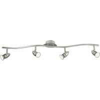 SPOT LED 4 Light Adjustable Spotlight Bars Nickel 400lm 2700K 94.5x16.5cm