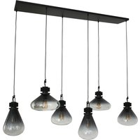 Flere Spotlight Bar Black Matt, Glass Transparent Grey