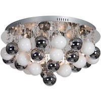 Spoetnik 15 Light Glass & Crystal Ceiling Light Chrome