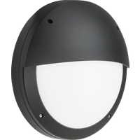 LED Eyelid Bulkhead CCT with Emergency & Daylight Sensor Black 230V IP65 18W