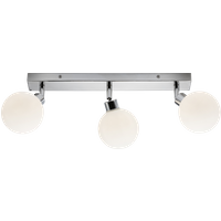 G9 Triple Bar Spotlight with Round Frosted Glass - Chrome 230V IP44 25W
