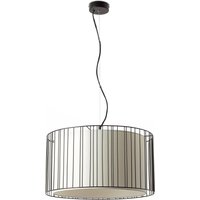 Linda 1 Light Ceiling Pendant White, Black with White Shade, E27