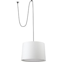 Conga White Cylindrical Pendant Lamp With Plug