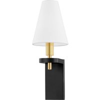 Dooley 1 Light Wall Sconce Aged Brass, Linen, 2700K