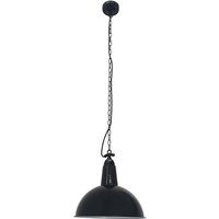 Lou 1 Light Dome Ceiling Pendant Black, E27