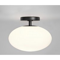 Zeppo Semi Flush Bathroom Globe Ceiling Light Matt Black IP44