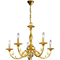 Pisani Multi Arm Chandeliers 5 Light 24 Carat Gold