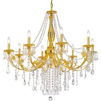 Pisani Crystal Crystal Multi Arm Chandeliers 8 Light 24 Carat Gold