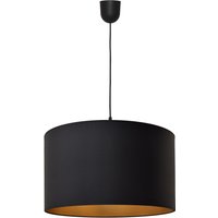 Alba Cylindrical Pendant Ceiling Light Black, Gold 45cm