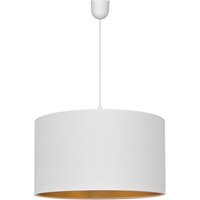 Alba Cylindrical Pendant Ceiling Light White, Gold 45cm