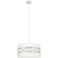 Helen Cylindrical Pendant Ceiling Light White, Gold 40cm