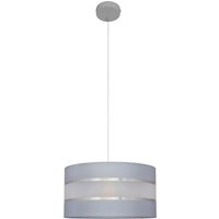 Helen Cylindrical Pendant Ceiling Light Grey, Silver 35cm