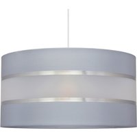 Helen Cylindrical Pendant Ceiling Light Grey, Silver 40cm