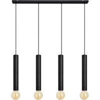 Tuba Straight Bar Pendant Ceiling Light Black 100cm