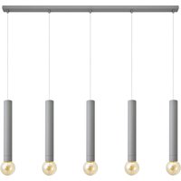 Tuba Straight Bar Pendant Ceiling Light Grey 120cm