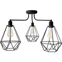 Karo Multi Arm Semi Flush Ceiling Light Black 75cm