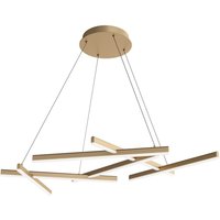 Line Modern Integrated Pendant Ceiling Light Matt Gold, 3000K