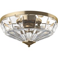 Facet Neoclassic Bowl Semi Flush Ceiling Light Gold