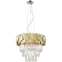 Celine Crystal Laser Cut 6 Light Ceiling Gold