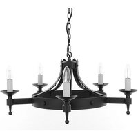 Saxon 5 Light Black Gold Ceiling Pendant Light