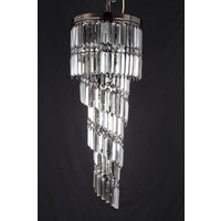 Toronto 9 Light Gun Metal Smoked Crystal Flush Fitting