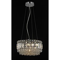 Alvery 5 Light Polished Chrome Clear Crystal Round Ceiling Pendant