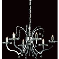 Bayonne Geometric Halogen Nickel 6 Arm Chandelier