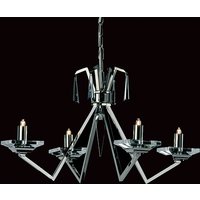 Nice Geometric Halogen Chrome 4 Arm Chandelier