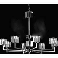 Cube Modern Halogen Nickel 8 Arm Chandelier
