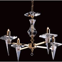 Pescara Optical Glass Gold 4 Arm Chandelier