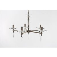 Sorrento Optic Glass 5 Light Nickel 5 Arm Chandelier