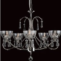 Vincenza Lead Crystal Nickel 5 Arm Chandelier