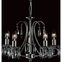 Terni Looped Arm Strass Nickel 5 Arm Chandelier