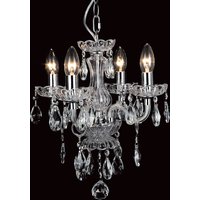 Rodeo Clear Crystal 4 Arm Chandelier