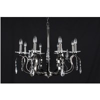 Rhinestone Crystal Gun Metal 8 Arm Chandelier