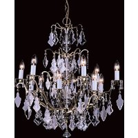 Louvre Polished Brass Crystal 12 Arm Chandelier