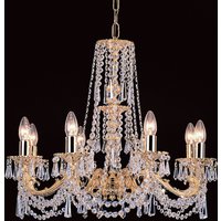 Stuttgart Strass Cast Brass Gold 8 Arm Chandelier