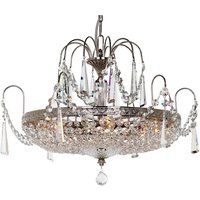 Rostock Lead Crystal Nickel 6 Arm Chandelier