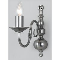 Flemish Pewter Candle Wall Lamp