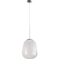 Smoky Dome Pendant Ceiling Light White, Silver, 26cm, 1x E27