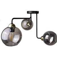 Cosmo Multi Arm Semi Flush Ceiling Light Black, Gold, 50cm, 3x E27
