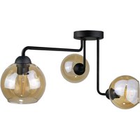 Monde Multi Arm Semi Flush Ceiling Light Black, 50cm, 3x E27