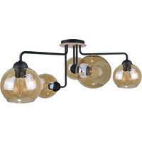 Monde Multi Arm Semi Flush Ceiling Light Wood, 70cm, 5x E27