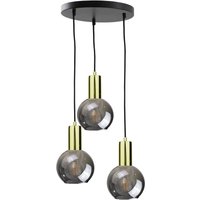 Supra Cluster Pendant Ceiling Light Black, Gold, 30cm, 3x E27