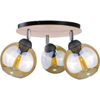 Thea Ceiling Spotlight Clusters Wood, 30cm, 3x E27