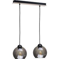 Wood Bar Pendant Ceiling Light Black, 50cm, 2x E27