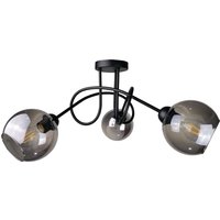 Ring Multi Arm Semi Flush Ceiling Light Black, 70cm, 3x E27