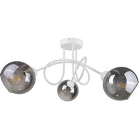 Ring Multi Arm Semi Flush Ceiling Light White, 70cm, 3x E27