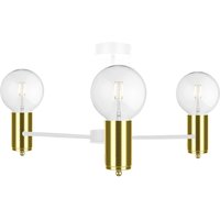 Arde Multi Arm Semi Flush Ceiling Light White, Gold, 60cm, 3x E27
